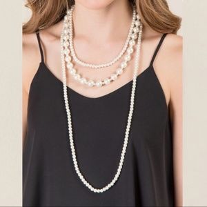 Francesca's 3 Strand Costume Pearl Necklace